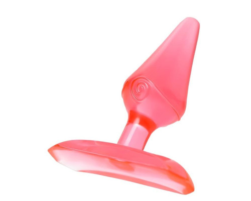 Красная анальная втулка с ограничителем - 6,5 см.