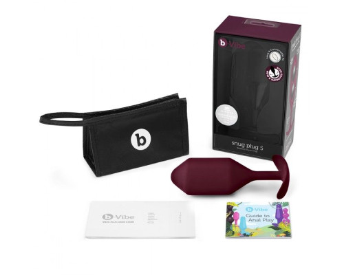 Бордовая пробка для ношения B-vibe Snug Plug 5 - 14 см.