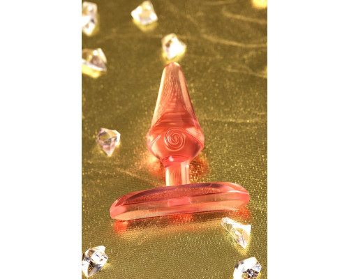 Красная анальная втулка с ограничителем - 6,5 см.