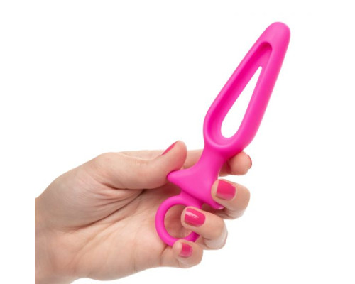 Розовая силиконовая пробка с прорезью Silicone Groove Probe - 10,25 см.