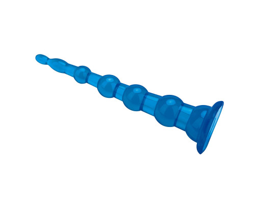 Голубая анальная елочка на присоскеAnal Beads With Suction Base - 21,6 см.