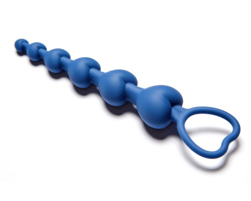 Синяя анальная цепочка Love Beam - 19 см.