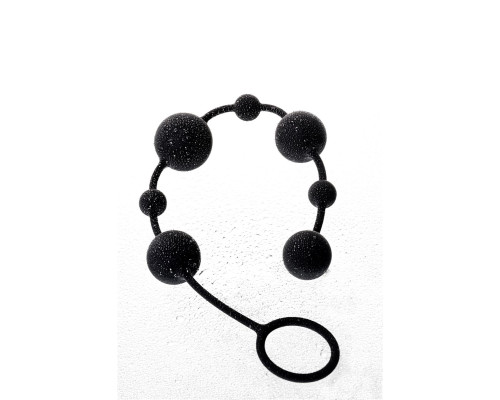Черная анальная цепочка A-toys с шариками - 35,9 см.