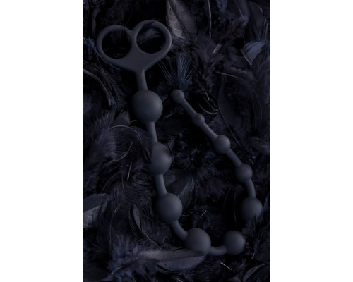 Черные анальные бусы Cephei - 33,5 см.