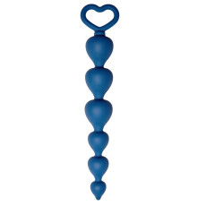 Синяя анальная цепочка Heart Ray - 17,5 см.