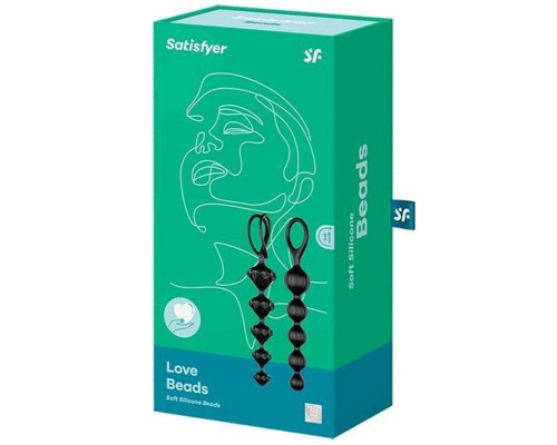 Набор из 2 чёрных анальных цепочек Satisfyer Love Beads