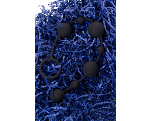 Черная анальная цепочка A-toys с шариками - 35,9 см.