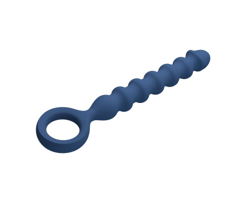 Синяя анальная цепочка - 28,5 см.