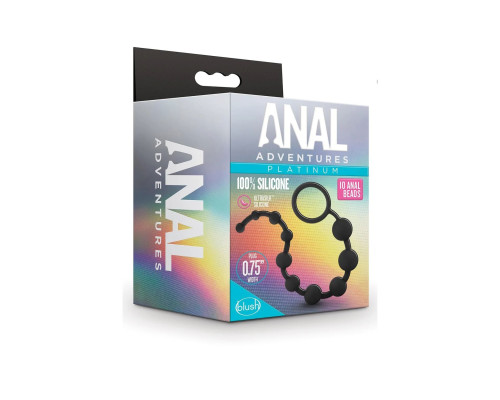 Черная анальная цепочка 10 Anal Beads - 31,8 см.