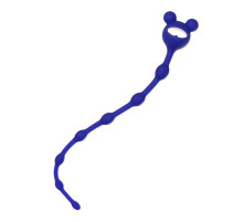 Синяя силиконовая анальная цепочка Froggy - 27,4 см.