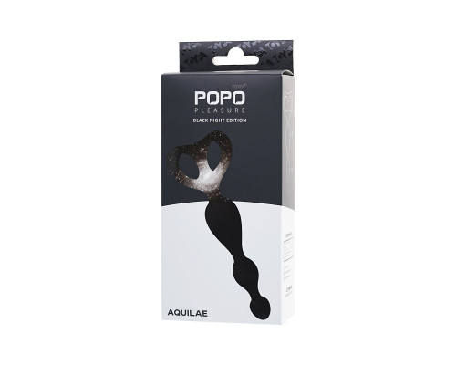 Черная анальная цепочка Aquilae - 18 см.