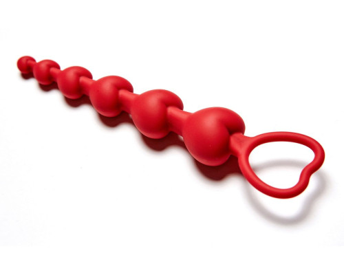 Бордовая анальная цепочка Love Beam - 19 см.