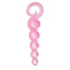 Розовая анальная цепочка из 5 шариков различного диаметра - 25,5 см.