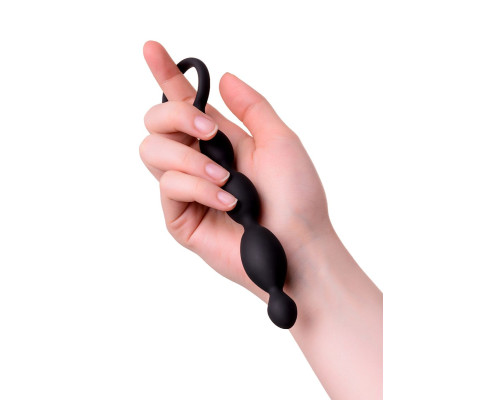 Анальная цепочка черного цвета A-toys - 19,5 см.