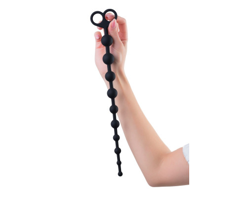 Черные анальные бусы Cephei - 33,5 см.