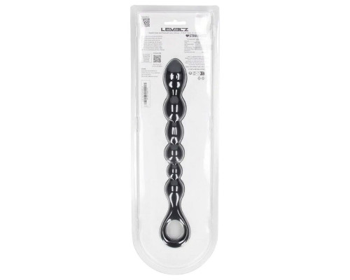 Черная силиконовая цепочка Beaded Snake Silicone Anal Probe with Loop - 26 см.