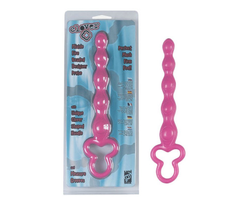 Розовая анальная цепочка Clover Anal Rod - 18 см.