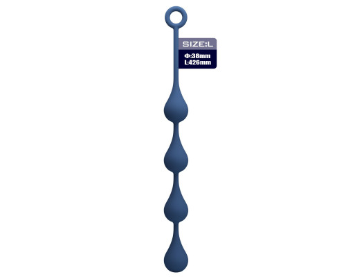 Синяя анальная цепочка - 42,6 см.