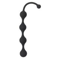 Чёрная анальная цепочка SEE YOU FOUR BEADS ANAL - 24 см.