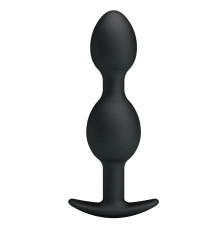 Чёрные анальные шарики из силикона - 12,5 см.