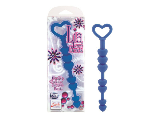 Синие анальные бусы LIA LOVE BEADS - 17,8 см.