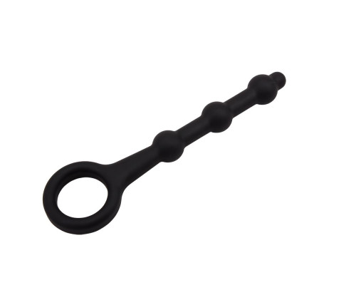 Черная анальная ёлочка Pleasure Piston - 17,5 см.