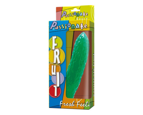 Зеленый стимулятор на присоске в форме огурца Cucumber - 17 см.