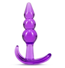 Фиолетовый анальный стимулятор Triple Bead Anal Plug - 9 см.
