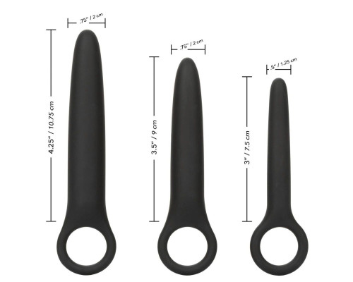 Набор из 3 черных анальных расширителей Boundless Dilator Trio