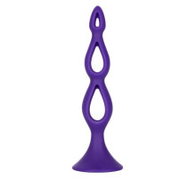 Фиолетовая анальная елочка Silicone Triple Probe - 14,5 см.
