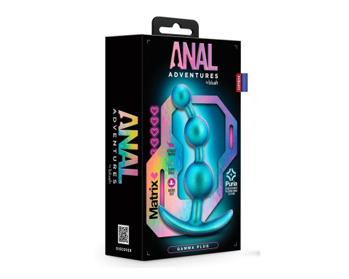 Бирюзовый анальный стимулятор The Gamma Plug - 13,3 см.