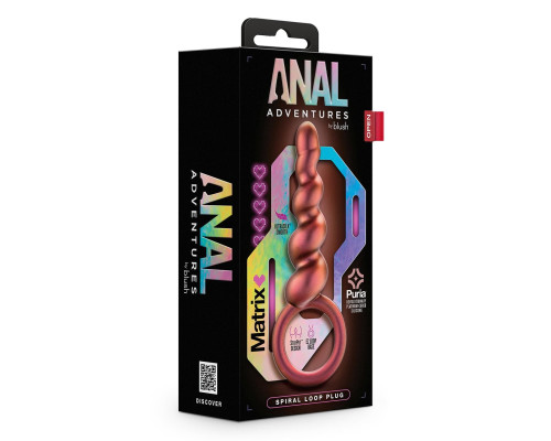 Коричневый анальный стимулятор Spiral Loop Copper Anal Plug - 13,3 см.