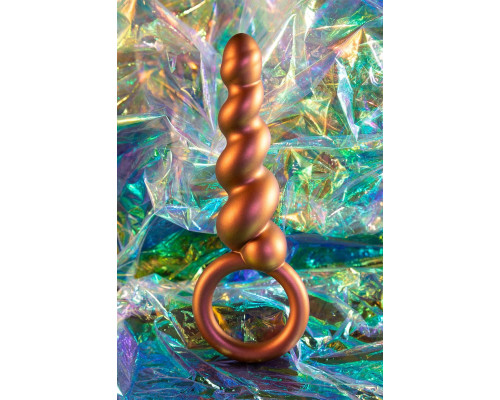 Коричневый анальный стимулятор Spiral Loop Copper Anal Plug - 13,3 см.