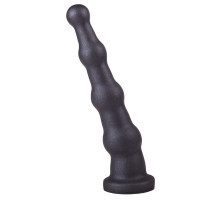 Анальная пробка платинового цвета с изгибом - 18 см.