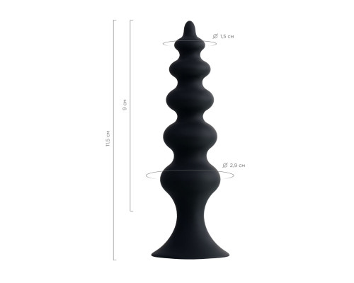 Черная анальная ёлочка Indi - 11,5 см.