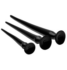 Набор из 3 черных больших гибких анальных стимуляторов Slim Tapered Anal Hose Trainer Set