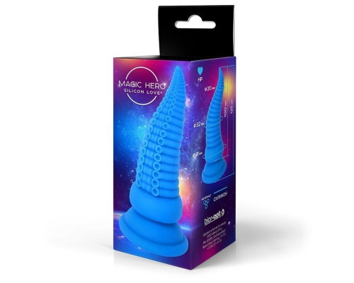 Синий фантазийный анальный стимулятор-щупальце - 12,5 см.