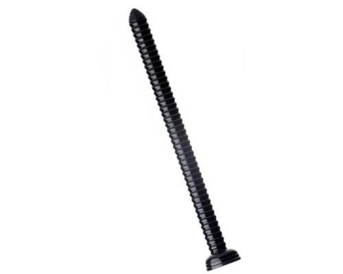 Черный анальный стимулятор-гигант Hosed Ribbed Anal Snake Dildo - 50,8 см.