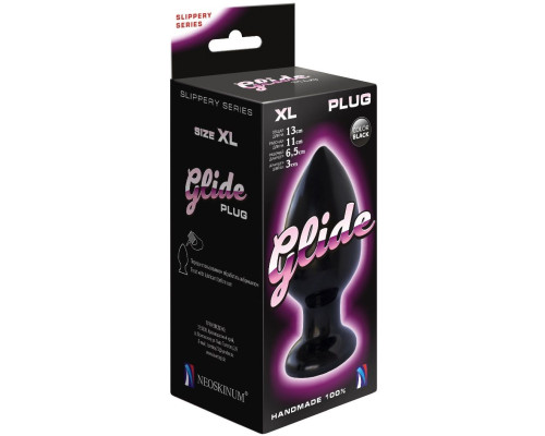 Черный анальный плаг Glide XL - 13 см.