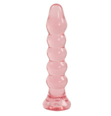 Анальная елочка из розового геля Crystal Jellies Anal Plug Bumps - 15,2 см.