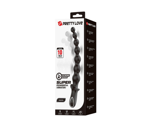 Черная анальная ёлочка с мощной вибрацией Rigdon - 26 см.