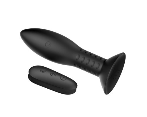 Черный анальный стимулятор с вибрацией - 13 см.