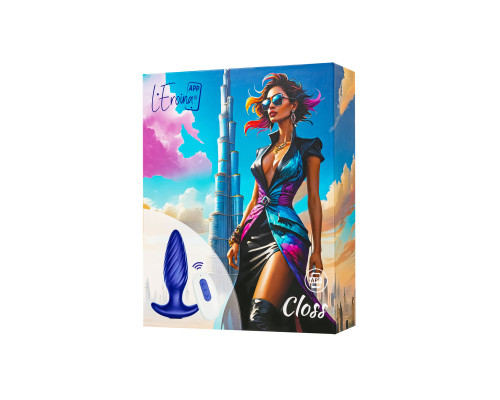 Синяя анальная вибровтулка Closs с управлением через приложение