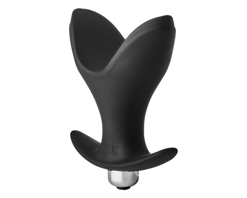 Черная анальная пробка Vibrating Anal Anchor Plug - 10 см.