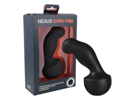 Черный универсальный вибромассажер NEXUS Gyro Vibe - 15 см.