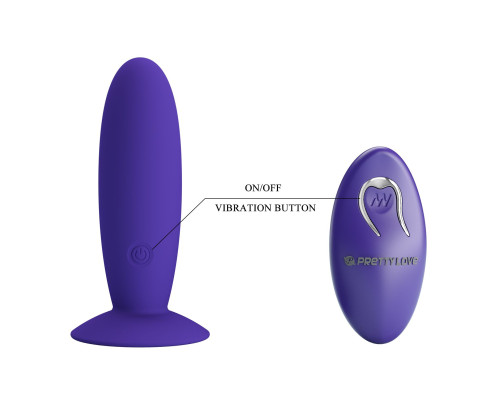 Фиолетовый анальный вибростимулятор Remote Control Vibrating Plug Youth - 11 см.