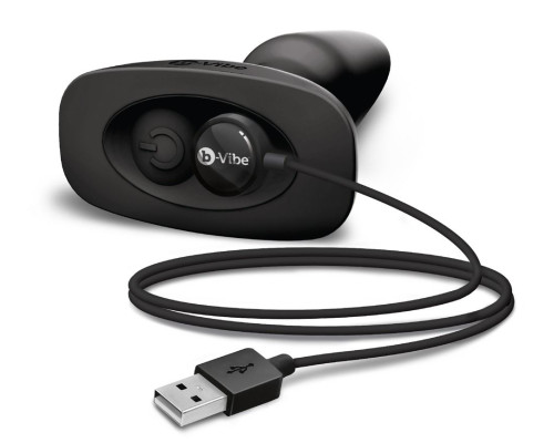 Чёрная вибровтулка с ротацией шариков RIMMING REMOTE CONTROL PLUG BLACK - 15,2 см.