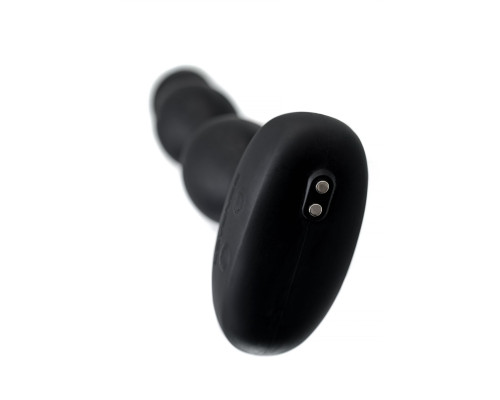 Черный анальный стимулятор с вибрацией и вращением Ridge - 17,2 см.