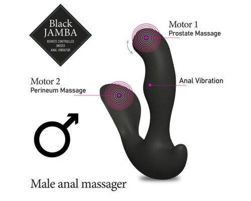 Универсальный анальный массажер Black Jamba Anal Vibrator - 12 см.
