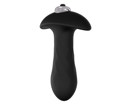 Черная анальная вибровтулка SINGLE SPEED DIAMOND PLUG - 9 см.
